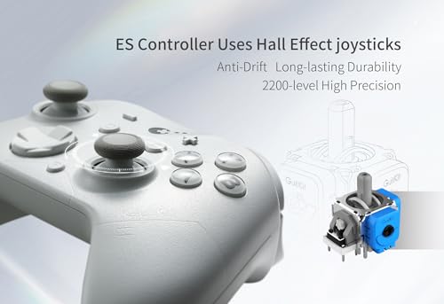 GuliKit ES Wireless PC Controller –3.25ms Low Latency,Hall Effect Joysticks | For PC/Steam/Switch/Android/iOS, Anti-Drift/Anti-Snapback,Switch 2 Wakeup,Gyro Motion Aim,30H Battery, Hall Trigger - color: ES-Hall Joysticks-Grey