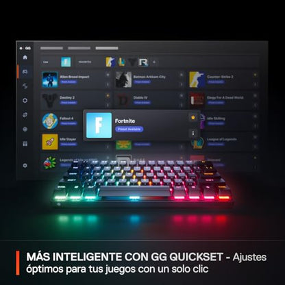 SteelSeries Apex Pro Mini Gen 3 OmniPoint 3.0 HyperMagnetic Switches — Adjustable Actuation — Rapid Trigger — Game-Ready Presets — Protection Mode — Rapid Tap/SOCD — RGB — PBT Keycaps — USB-C - color: Black, size: Pro Mini 60%, style: Gen 3 Wired