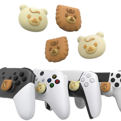 PlayVital Thumb Grip Caps for Xbox Series S/X, Xbox One, Elite Series 2 Controller, Cute Joystick Caps for ps5/EDGE/ps4, Thumbstick Cover for Switch 2 Pro/Switch Pro Controller - Cute Bear - color: Cute Bear