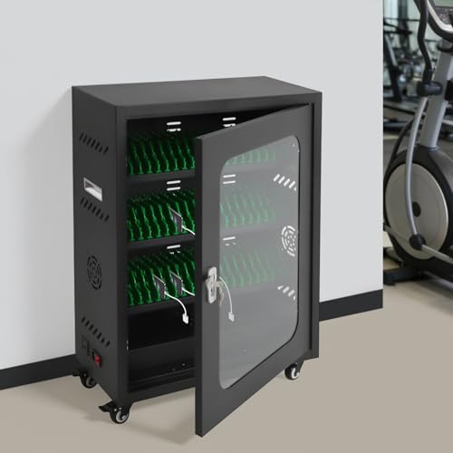 Rechargeable Mobile Phone Charging Cabinet,50 Slots Cell Phones Charging Station Portable Cellphone Charging Cart with Combination Lock, for Students and Employees, Tourists - size: 50Slots