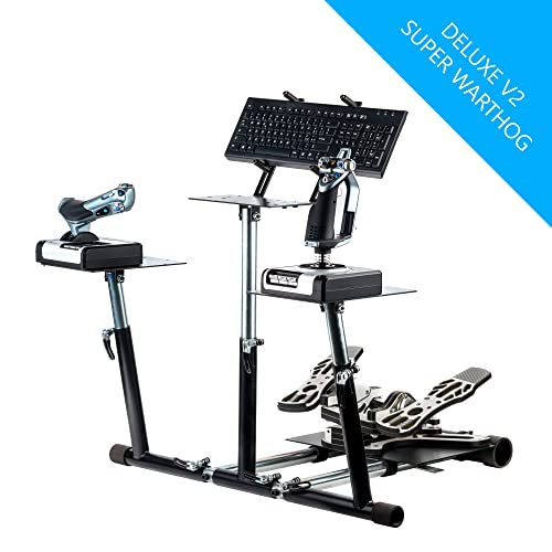 Wheel Stand Pro Super Warthog Flight stand Compatible With Thrustmaster HOTAS WARTHOG, Saitek/Logitech rudders. Rudders/mouse/keyboard/throttles not included.