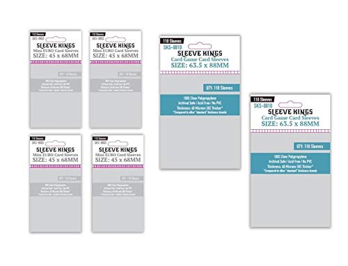 Sleeve Kings Gloomhaven: Jaws of the Lion Compatible Card Sleeves Bundle – 6 Packs, 660 Count, 45 x 68 and 63.5 x 88 mm, Extra Clear 60 Micron Polypropylene, Acid-Free, PVC-Free - style: Gloomhaven: Jaws of the Lion (8803 x 4 + 8810 x 2)