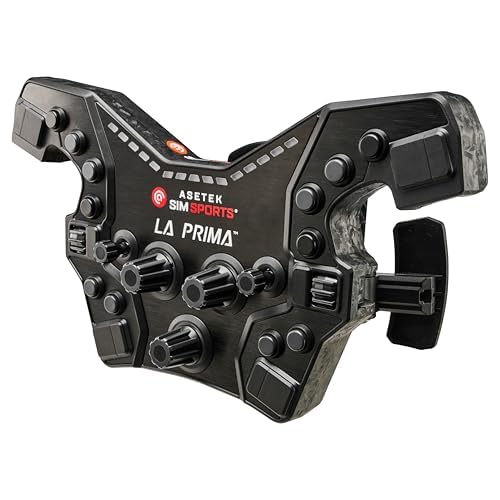 ASETEK La Prima Formula Button Box Gaming Steering Wheel | Premium Steering Wheel Gaming for PC | High Precision & Customizable Controls - color: Black - Gray, size: La Prima Formula