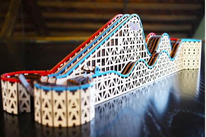 Coasterdynamix 3-D Snap-Together 대리석 롤러코스터 나무 모델 키트 - 성인 및 아동용 대리석 롤링 빌딩 퍼즐 키트, 직소 조립 프로젝트를 위한 장난감 퍼즐 및 미니 공예 장식 모델