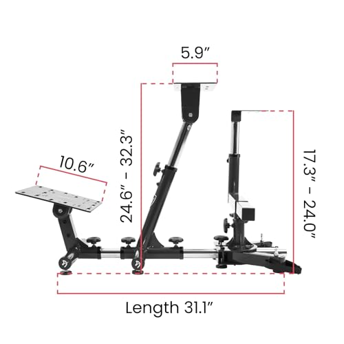 Arozzi Velocita Universal Racing Simulator Cockpit Compatible with Most Racing Sim Gear and Gaming Chairs Collapsible Telescopic and Portable - Black - color: BLACK