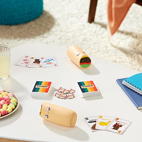 Exploding Kittens Throw Throw Burrito, 2-6 Players, 7+ Fast Card Game | Collect matching cards, score points, and throw squishy foam burritos in this fast-paced dodgeball card game. - size: 9 inches x 10 inches x 3 inches, style: Original Edition