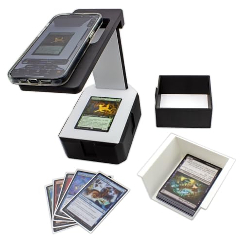 EnderToys MTG Card Scanner - Scan Station Deluxe - TCG Sleeved & Unsleeved | Trading Card Scanner Sorting Tray MTG Scanner - color: Scan Station Deluxe Set - Black