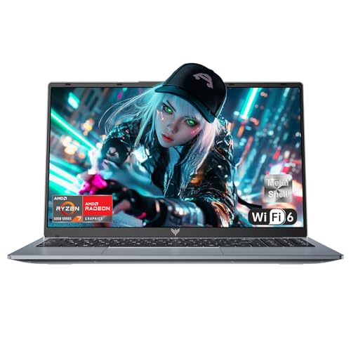 2026 Gaming Laptop, 15.6 inch IPS Display | AMD Ryzen 7430U Processor (Up to 4.3GHZ), AMD Radeon Graphics, 16GB DDR4 RAM 512GB SSD, WiFi 6, Type-C, Micro SD, Webcam