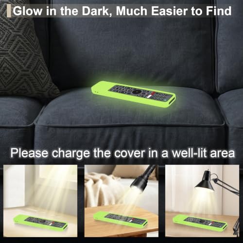 Protective Case for Sony Remote RMF-TX600U RMF-TX500U RMF-TX500E RMF-TX600E | Silicone Cover for Sony RMF-TX621U RMF-TX520U Smart TV Remote Sleeve Skin Waterproof, Anti-slip (Glow in Dark Green) - color: Glow in Dark Green