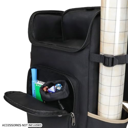ENHANCE Designer Edition DnD Backpack - Stylish RPG Backpack for Dungeons and Dragons - Travel DnD Bag fits 4 Books and Binder with Miniature Storage, Map Holder, Comfortable Shoulder Straps (Black) - color: Black