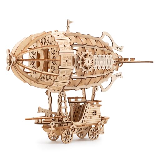 3D Wooden Airship Puzzle Building Model Kits | 160pcs , With Gears, Jigsaws for Adults - style: Airship