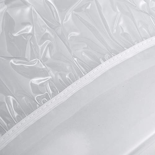 LIBERECOO Clear Round Fitted Vinyl Tablecloth for 49-56" Diameter Tables - Heavy Duty Elasticized Table Cover Elastic Edged Plastic Table Cloth Protector - size: 56" (Round)