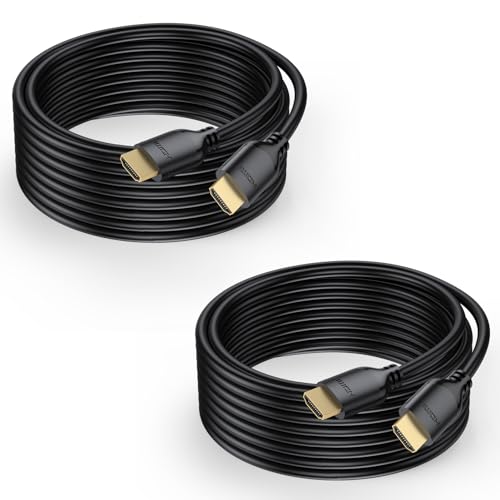 Long HDMI Cable 25 FT 2-Pack, 4K HDMI Cable 25 Feet High Speed HDMI Cord 2.0 4K@60Hz, 2K 1440P@144Hz, 1080P, HDCP 2.2, HDR, 3D, ARC & Ethernet for HDTV, Laptop, Monitor, PS5, PS4, Xbox - size: 25FT