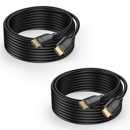 Long HDMI Cable 25 FT 2-Pack, 4K HDMI Cable 25 Feet High Speed HDMI Cord 2.0 4K@60Hz, 2K 1440P@144Hz, 1080P, HDCP 2.2, HDR, 3D, ARC & Ethernet for HDTV, Laptop, Monitor, PS5, PS4, Xbox - size: 25FT