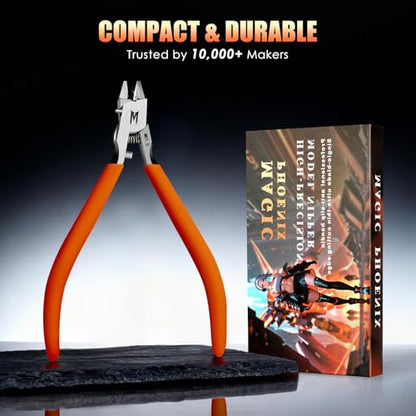 Ultimate Model Nippers, Ultra-thin Single Blade Flush Cutter for Gundam & Resin & Plastic Models, Cr-V Steel with Non-Stick Coating, Ergonomic Non-slip Grip (Professional Grade)