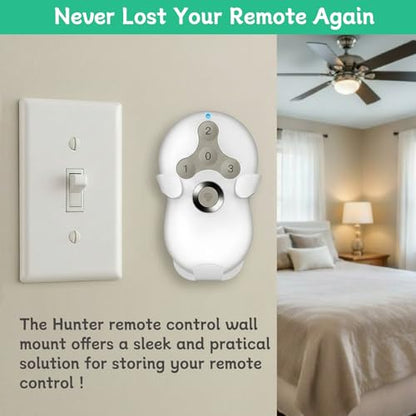 Wall Mount Bracket for Hunter Remote 99122, 99123, 99600, RAN003, K047402 | Ceiling Fan Remote Control Holder with Screws, Easy Installation - Only Remote Holder