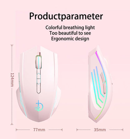 holy sword M800 Dual - Mode Gaming Mouse | Wired Charging / 2.4G Wireless/Bluetooth | 3200 DPI | RGB Lighting (White) - color: White