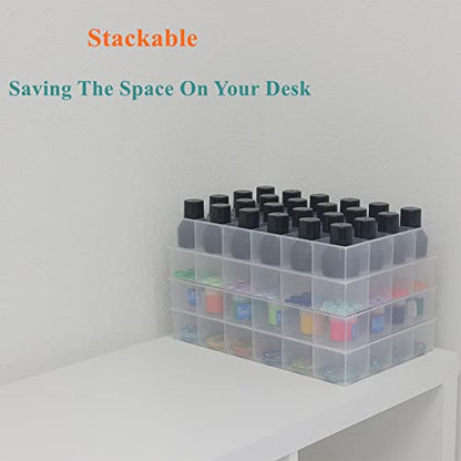 2 Pack Fixed 24 Grids Clear Plastic Organizer Sorting Tray and Transparent Storage Divider Box Container Case for Hardware, Craft, Sewing Kit,Office Supplies, Small Parts - size: Fixed 24 Grids