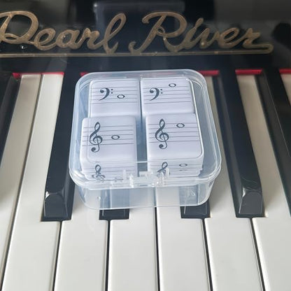 4Pcs Fun Five-Line Staff Music Note Dice, Large 25mm Music Theory Dice, Includes Two High-Pitched Symbols and Two Low-Pitched Symbols for Theory Learning - color: Music Dice-4 Pcs