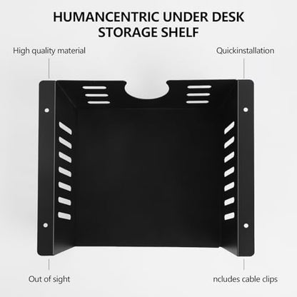 2 Pack Under Desk Shelf - Black Desk Shelf for Office Tables & Workstations（8Inch） - size: 8 inch 2 Pack