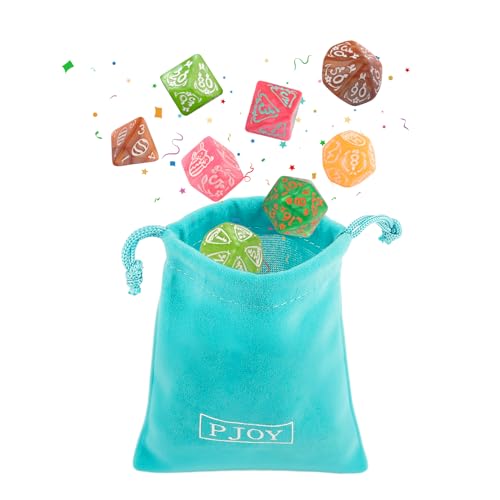 PJOY Mystery DND Dice Set Easter Bunny Pattern Polyhedral D&D Dice for Dungeons and Dragons Role Playing Games TTRPG DND Gifts - color: Random Bunny