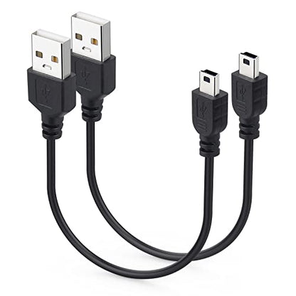 Smays 1ft Mini USB Cable 2-Pack, Short USB 2.0 to Mini 5 pin B Charging Cord - size: 1 Feet 2-Pack