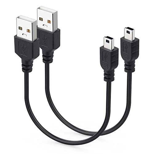 Smays 1ft Mini USB Cable 2-Pack, Short USB 2.0 to Mini 5 pin B Charging Cord - size: 1 Feet 2-Pack