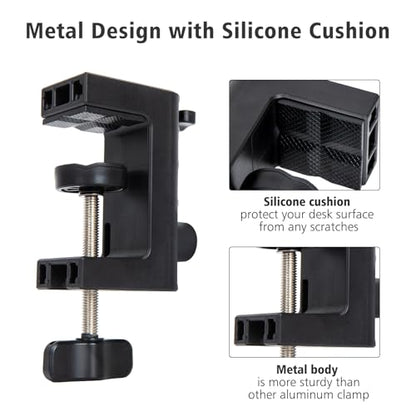 Metal Desk Clamp For Microphone Suspension Boom Scissor Arm Stand Holder with Adjustable Screw by SUNMON - color: Desk Mic Boom Arm Clamp