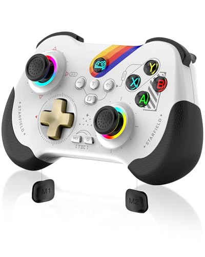 Joso Mobile Gaming Controller for iPad/iPhone/Tablet, Cloud Controller Remote Joystick for iOS/Android, Wireless Switch Controller with Macro Buttons/Hall-Rocker/Hall-Trigger - Starry Star White - color: Starry Star White