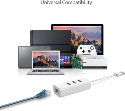 TP-Link USB 3.0 to Ethernet Adapter (UE330) - Portable 3-Port USB Hub with 1 Gigabit RJ45 Ethernet Port, Laptop Network Adapter, Supports Win 7/8/8.1/10, Mac OS X (10.6-10.14), Linux OS and Chrome OS - style: USB-A with 3-Ports
