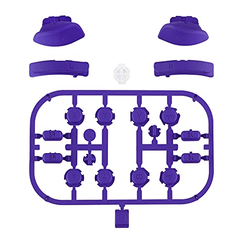 eXtremeRate DIY Full Set Buttons for Nintendo Switch & Switch OLED, Custom Replacement Buttons for JoyCon, ABXY Direction Keys SR SL L R ZR ZL + - Home Capture Trigger Buttons Springs - Purple - color: Purple