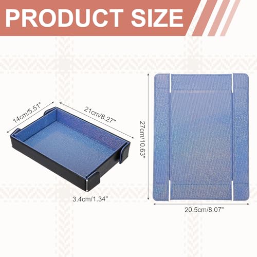 Dice Tray PU Leather Mat Magnetic Folding Dice Rolling Tray Holder Laser Gradient Rectangle Storage Box Perfect for DND Table Games & Entryway & Nightstand Organizer (Dark Blue) - color: Dark Blue