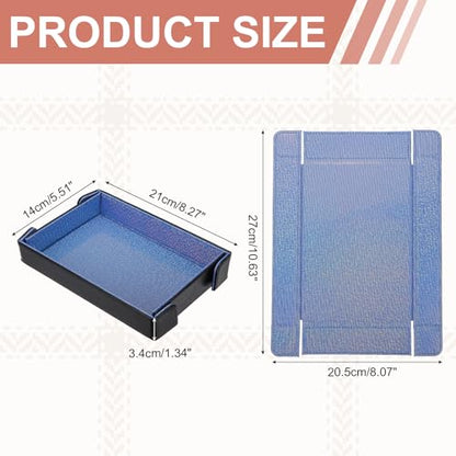 Dice Tray PU Leather Mat Magnetic Folding Dice Rolling Tray Holder Laser Gradient Rectangle Storage Box Perfect for DND Table Games & Entryway & Nightstand Organizer (Dark Blue) - color: Dark Blue