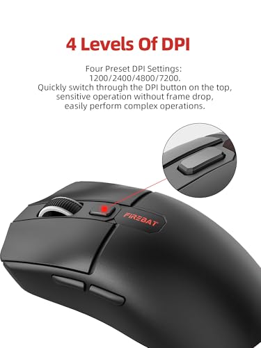 Wired Gaming Mouse for Computer and Laptop, 7200 DPI, RGB, Wired Optical Mouse with 6 Buttons & 4 Light Modes, USB Corded Mouse, Right or Left Hand Use - Black Computer Accessories【X4 Model】