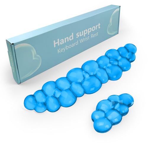 Gel Cloud Keyboard and Mouse Wrist Rest, Cute Wrist Support and Arm Support Keyboard Rest for Keyboard and Mouse Typing Pain Relief，Suitable for Office/Computer/Laptop/Gaming (Blue) - color: Blue