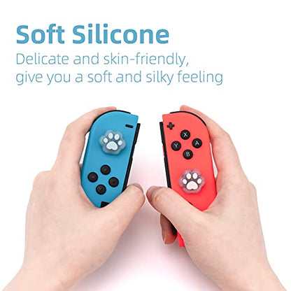 GeekShare Cat Paw Shape Thumb Grip Caps,Soft Silicone Joystick Cover Compatible with Switch/OLED/Switch Lite,4PCS (Glitter) - color: Glitter Cat