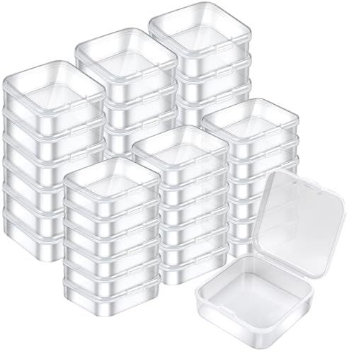 Mathtoxyz 36PCS Organizer Box, Small Organizers and Storage Containers Rectangle Holder Plastic Cases for Clay Beads Bracelet Making DIY Jewelry Craft Nail