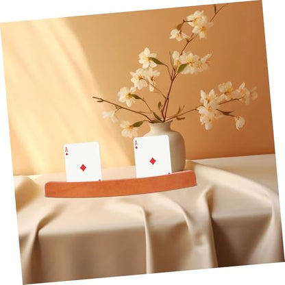 ABOOFAN Wooden Playing Card Holder Organizer Elegant Card Stand for Easy Access and Display Design for Game and Social Gatherings Card Storage