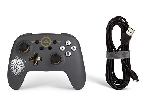 PowerA Enhanced Nintendo Switch and Switch 2 Wired Controller - Hylian Shield, Officially licensed - color: Hylian Shield