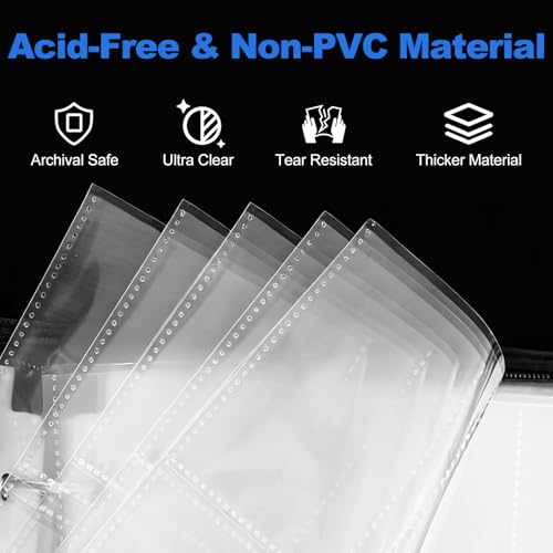 Large 900 Card Binder 9 Pocket Album – Card Binder Pockets for Trading Cards, Photocard, MTG, TCG, Sports Card Storage, Plus Top Loaders for Cards, PU Leather Zipper Cover, 50 Pages & 300 Sleeves