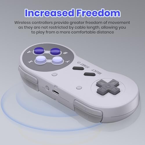 2.4 GHz Wireless SNES Switch Online Controller, USB Receiver, Compatible with Switch/Switch OLED, PC, Mac OS, Android, Steam Deck, Raspberry Pi (Rechargeable) (Plug and Play) (2 Pack) Purple - color: Wireless for Switch Purple