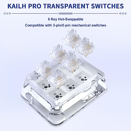 Attack Shark OSU Keypad,6-Key One Handed Keypad,Mini Mechanica RGB keypad for macros and Rhythm Games,Hot swappable Switch,3 Modes 2.4GHz Wireless/USB-C/Bluetooth,Support NKRO for iOS,Windows.