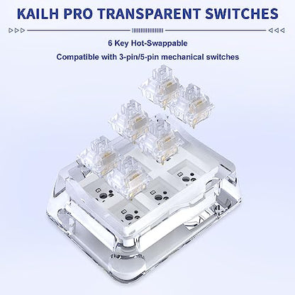 Attack Shark OSU Keypad,6-Key One Handed Keypad,Mini Mechanica RGB keypad for macros and Rhythm Games,Hot swappable Switch,3 Modes 2.4GHz Wireless/USB-C/Bluetooth,Support NKRO for iOS,Windows.