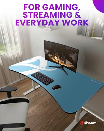 Arozzi Arena Gaming Desk Pad D005 | Full Desk Mouse Pad, Washable Desk Mat, Anti-Slip Rubber Base, Water-Resistant Surface - color: D005