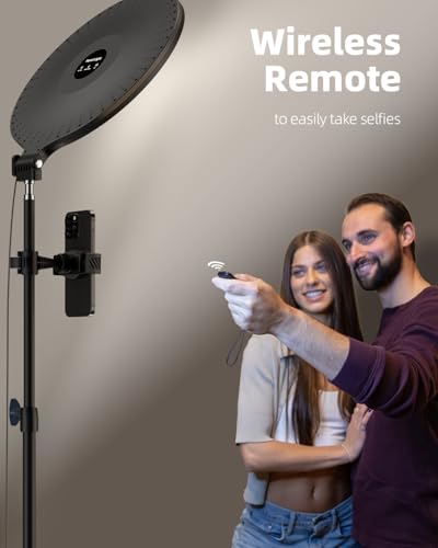 Weilisi 10.5" Ring Light with 69" Tripod Stand and Phone Holder Kit, Full-Screen Zoom Lighting for Video Recording, Makeup, Live Stream, Dimmable LED Selfie Ring Light Tripod for iPhone with Remote