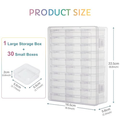 30Pcs Clear Minibrand Organizer with Hinged Lid, Mini Brand Collector for Shopkins, Real Littles(Mini Brands Are Not Included)