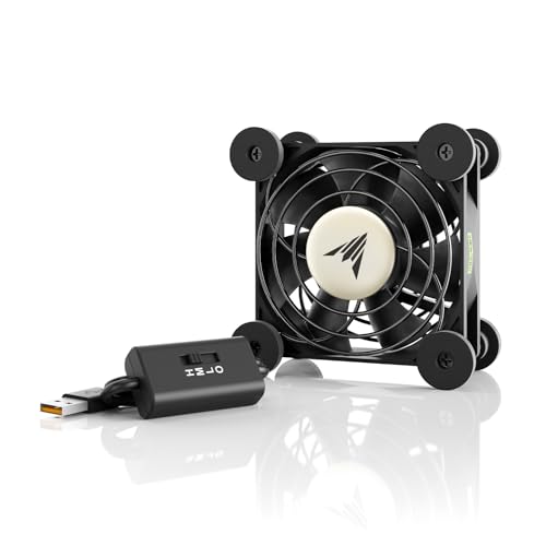 AC Infinity MULTIFAN S1, Quiet 80mm USB Fan, UL-Certified for Receiver DVR PlayStation Xbox Computer Cabinet Cooling - size: S1