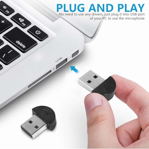 KISEER 2 Pcs USB 2.0 Mini Microphone, Laptop/Desktop PC Plug and Play for Skype, MSN, Yahoo Recording, YouTube, Google Voice Search and Games