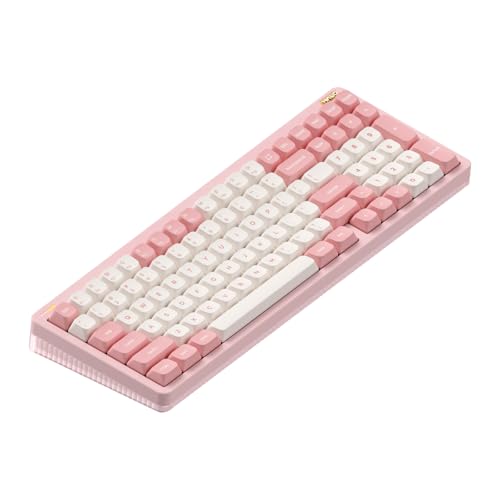 nuphy Halo96 V2 Wireless Keyboard,Gasket Structure,96% Hot Swappable Gaming Keyboard, 99 Kyes RGB Backlit Mechanical Keyboard, Support QMK/VIA,Bluetooth/USB-C/2.4GHz-Pink,Mint Switches (37gf). - color: Pink, size: Mint (37gf)