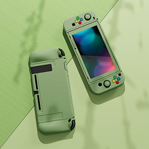 PlayVital ZealProtect Soft Protective Case for Nintendo Switch, Flexible Joycon Cover Slim Cover for Nintendo Switch with Screen Protector & Thumb Grip Caps & ABXY Direction Button Caps - Matcha Green - color: Matcha Green